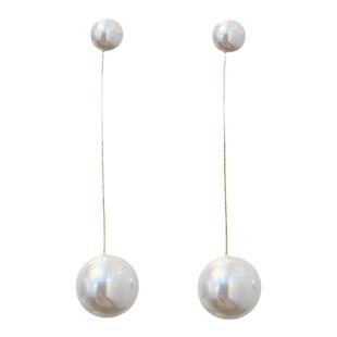 2025年新款潮流苏珍珠白色耳环长款波西米亚耳坠网红简约气质耳饰