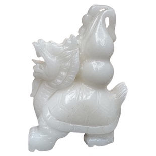 天然玉石白玉龙龟摆件葫芦招财风水家居办公室装饰品店铺开业送礼