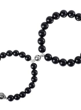 黑曜石异地恋信物情侣手链定制