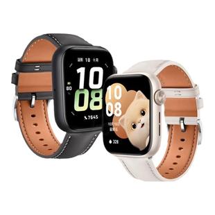 适用于荣耀手表5表带真皮表带新款watch5秋冬真皮男女款高级感替换带智能honor4腕带22mm真皮男女士款46透气