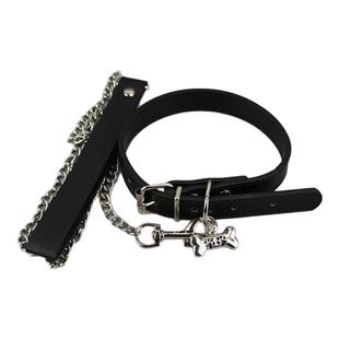 酷二丫chocker骨头黑色项圈男颈带牵引绳脖子配饰颈链情侣小狗链