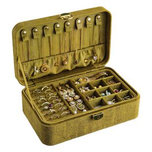 丝绒首饰收纳盒高档精致大容量黄金手饰品项链耳环手镯手串首饰盒