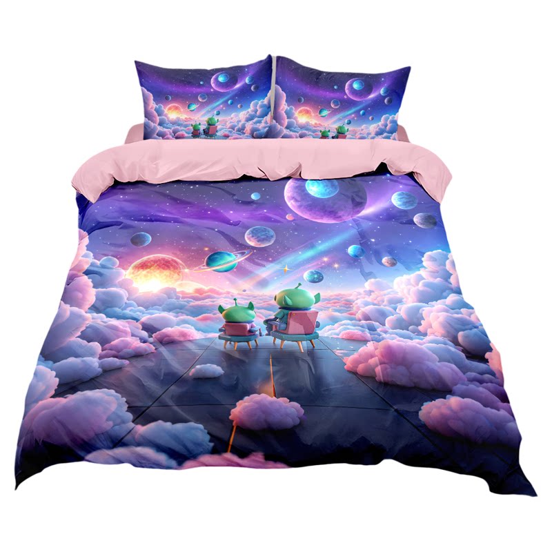 太空星球可爱儿童学生宿舍床品