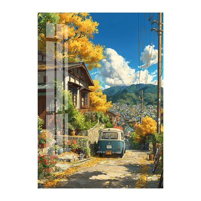 暖秋驿路钻石画2025年新款ins风氛围感卧室挂画手工diy5d十字绣