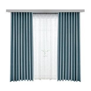 2025新款简约现代全遮光隔热涤纶加厚窗帘布客厅卧室轻奢成品遮阳