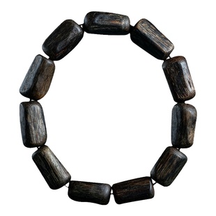 国香海南绿奇楠沉香手串九分沉水乌身白棋楠随型桶珠木手链女男款