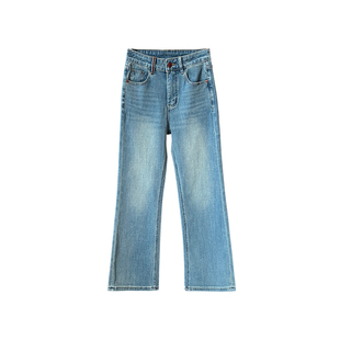 进阶腿精~！高腰修身九分微喇叭裤女2026新款春季弹力显瘦牛仔裤