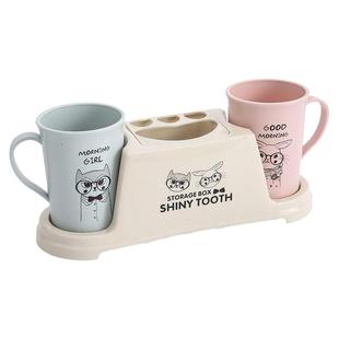 牙刷置物架情侣款双人桌面台式家用浴室牙刷牙膏漱口杯架套装