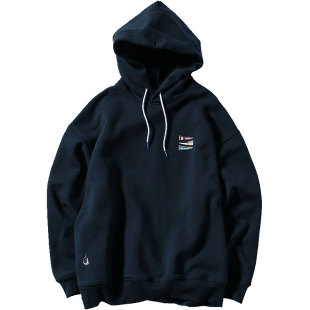 【官方正品】nautica whitesail日系无性别旗语印花廓形连帽卫衣