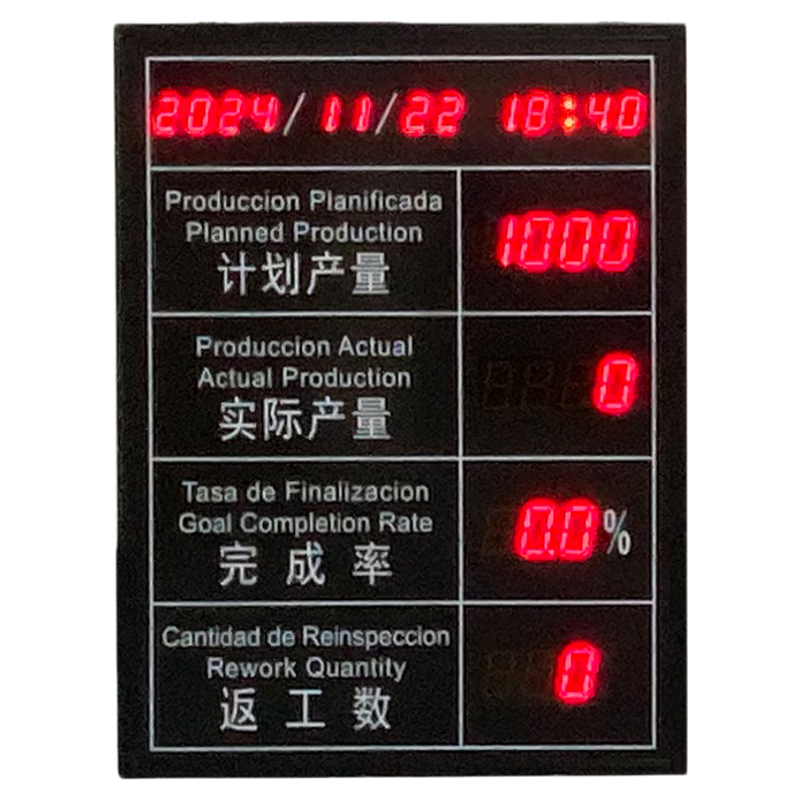 工厂产线实际目标差异产量红外传感器电子看板RS485通讯LED显示屏