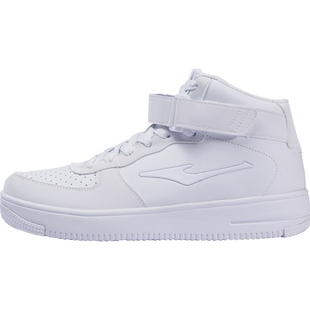 鸿星尔克男鞋2026秋冬新款空军一号板鞋青少年学生白色休闲高帮鞋