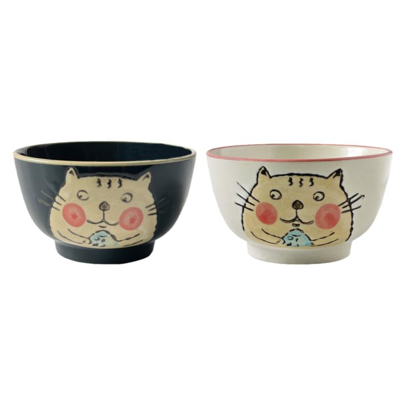 4.5寸卡通陶瓷釉下彩可爱饭碗家用5寸吃饭碗个人专用汤碗手绘日式
