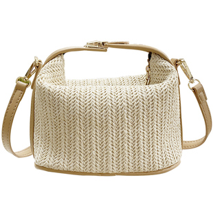 韩国东大门ins同款草编织小包包休闲女包手提单肩斜挎包2025夏季