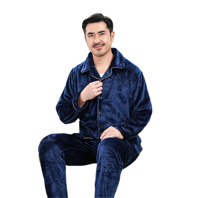 中老年法兰绒珊瑚绒睡衣