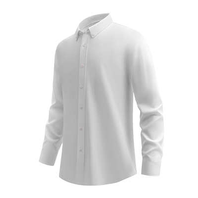 红豆扣领天丝亚麻通勤白衬衫