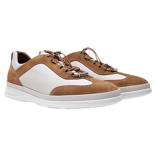 皮尔卡丹男鞋真皮休闲百搭拼接绒面松紧带舒适加州鞋轻底休闲鞋男