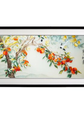 客厅餐厅新中式纯手工刺绣装饰画