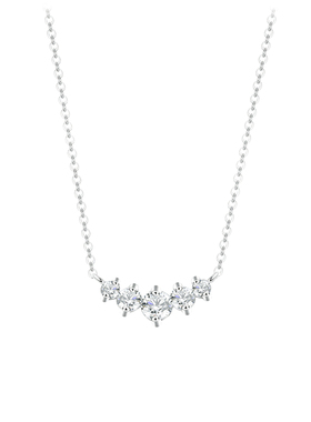 老钱风简约微笑镶钻项链