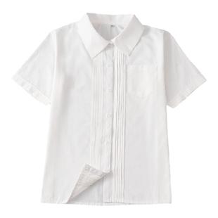 LF原创JK制服基础款衬衫短袖风琴褶女生白衬衣百搭日系学院风毕业