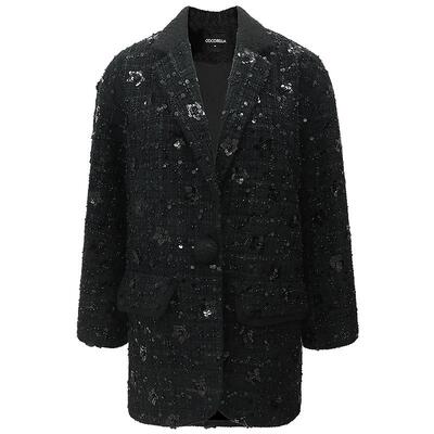 COCOBELLA提花人丝缎面衬衫