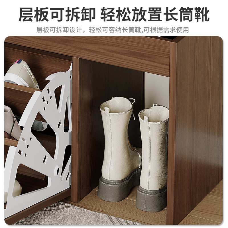 换鞋凳家用简约入户门口可穿鞋收纳坐式鞋柜矮软垫长凳子翻斗多层