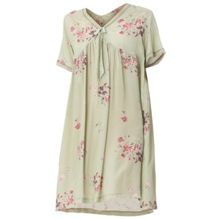 曼诺曼蒂克睡衣女夏季丝丽绸女短袖睡裙薄款印花甜美风家居服套装