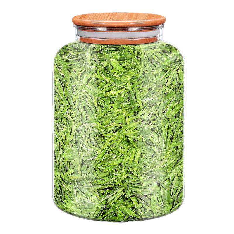 龙井茶2026新茶叶春茶自己喝明前浓香型杭州豆香绿茶木盖透明罐装