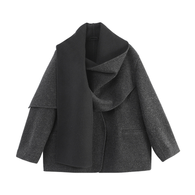 双面羊毛大衣斗篷毛呢外套