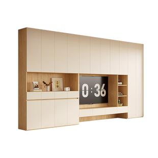 实木电视柜餐边柜一体靠墙组合家用小户型储物柜电视背景墙柜定制