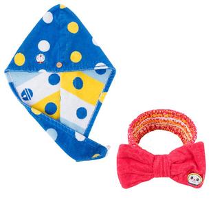 夕才儿美术馆 哆啦A梦纯棉干发帽易吸水速干浴帽擦头毛巾弹力发带