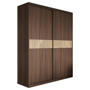 新中式复古风藤编衣柜推拉门家用卧室成品移门到顶衣橱全实木定制