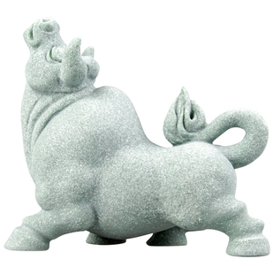 青砂石牛市冲天冲天牛桌面摆放精品茶宠摆件创意家居送礼炒股票