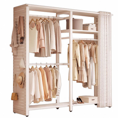 洞洞板衣柜家用简易组合落地衣架