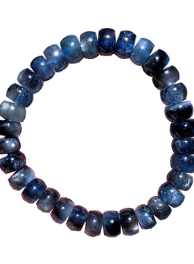 天然星光海蓝宝直切盘珠手链情侣