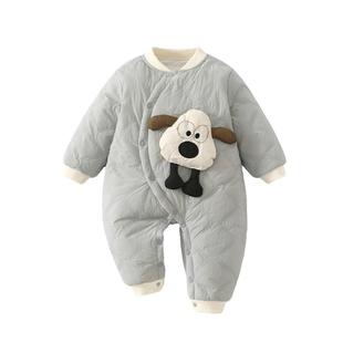 婴儿衣服秋冬夹棉连体衣保暖棉衣婴幼儿外出男宝冬天加厚棉服冬装