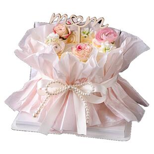 母亲节蛋糕装饰雪梨纸花束围边木质mom插牌妈妈节日快乐装扮插件