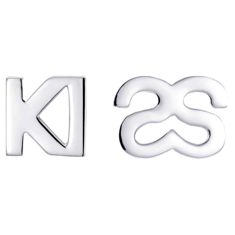 justgold镇金店Kiss925银耳钉耳环 简约大方（含耳堵）3305754W