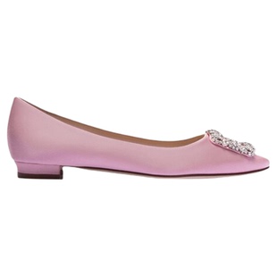 【春季新品】MANOLO BLAHNIK玛诺洛/MB女鞋HANGISI钻扣平底婚鞋