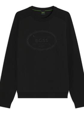 【汪顺同款】BOSS博斯 男士徽标艺术图案毛衣