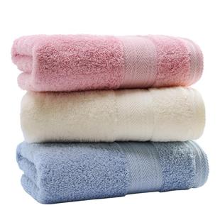 钟牌414纯棉毛巾2条装 素色精梳缎档毛巾纯色柔软舒适简约16186