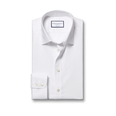 CHARLESTYRWHITT尖领长免烫衬衫