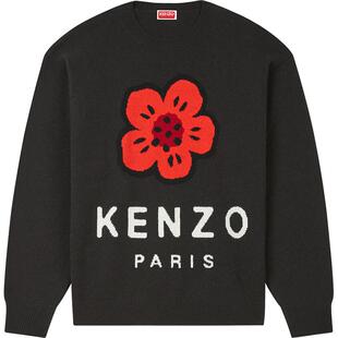 KENZO男士BOKE海棠花羊毛套头针织毛衣新年