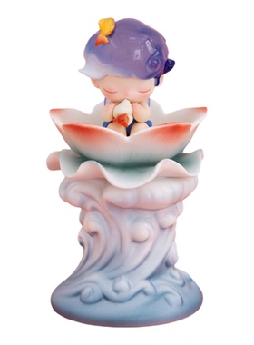 陶瓷水浪莲台莲花底座装饰小摆件