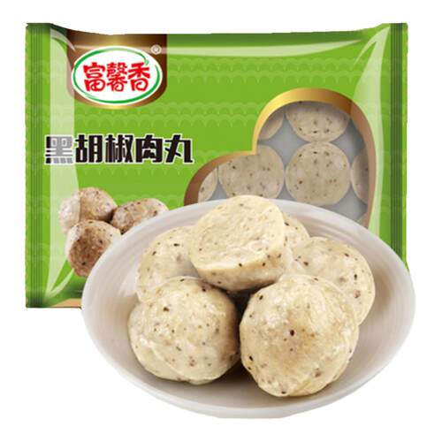 富馨香贡丸黑胡椒肉丸320g富邦食品火锅丸子关东煮麻辣烫烧烤食材