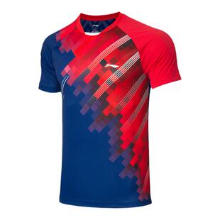 中国李宁羽毛球服男女同款运动短袖队服比赛服速干T恤AAYR195