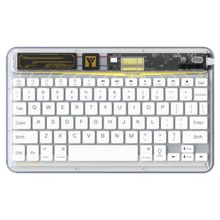 益博思透明无线ipad蓝牙渐变键盘多系统设备静音轻薄便携笔记本平板电脑办公适用苹果华为小米手机可充电背光