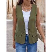 F 38841 Casual Linen Vest Top Faux Linen sleeveless vest Cross-border Amazon, Europe and America thumbnail 5