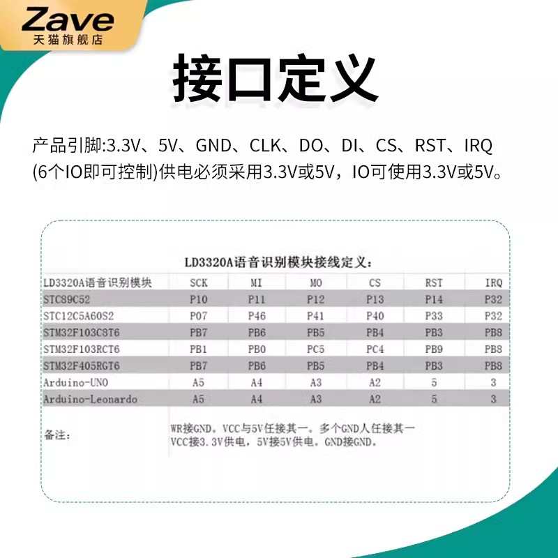 STC51 STM32单片机智能家居声音控制LD3320A语音识别模块