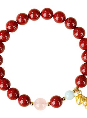 马年大吉本命年红玛瑙转运手链
