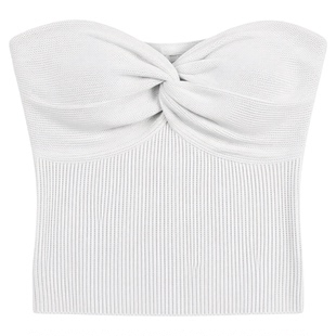 Solid color twisted woven tight strap 女式纯色扭织紧身小吊带